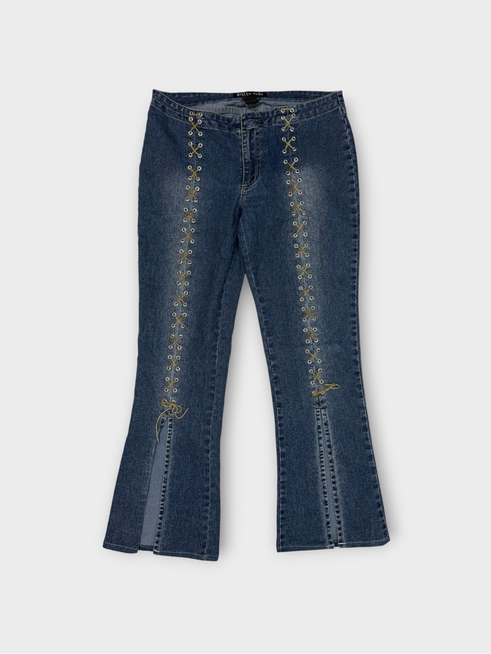 Street Code Corset Lace-Up Flare Jeans